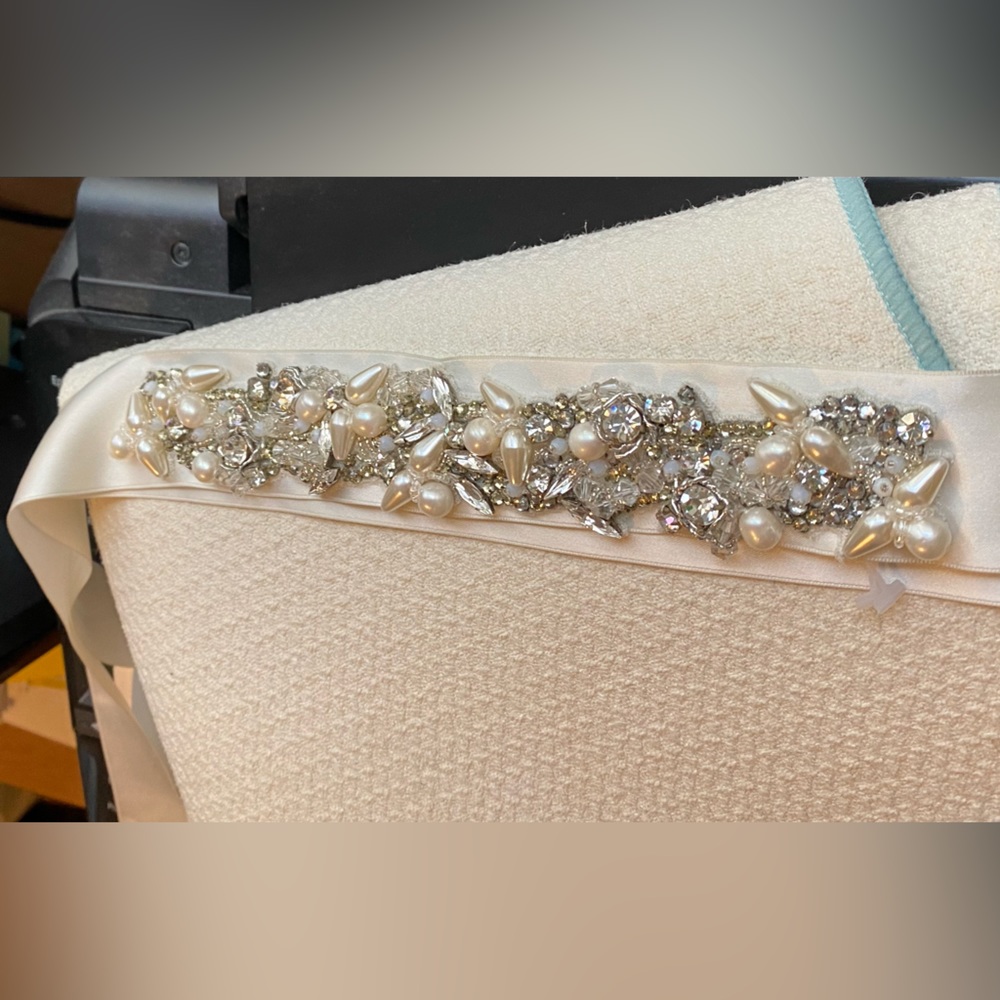 Desla Satin Sash with Embellishments